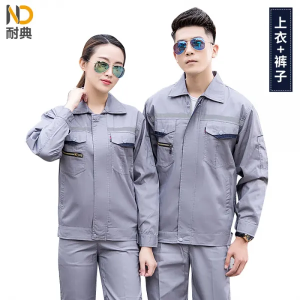 내 전 작업복 여름 장단 소매 노동보호 복 작업장 기계 사 얇 은 내 마모 공정 복 벨트 반사판 Nd Ygc 반사판 구리 지퍼 스 모 크 165