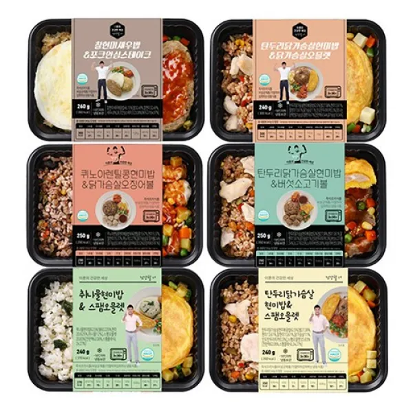 이훈의건강한세상 도시락 혼밥 6종 식단 UP, 12팩, 240g