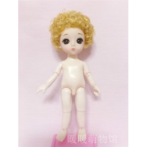 8부 BJD 몽리 3D 진짜 눈 라이크 맹아 풀 가죽 관절 체소꿉놀이 공주, 골드엘로우색깔버섯롤누드하이대략16cm~다섯개를사다