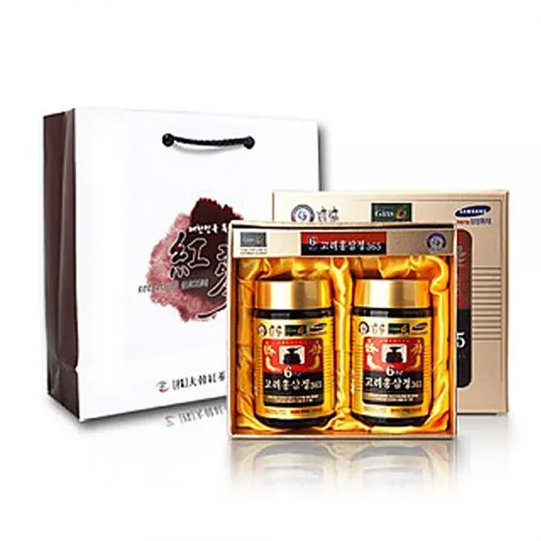 대한홍삼진흥원 6년근홍삼 진한홍삼농축액 홍삼진액 Red ginseng 진세노사인드 영지버섯농축액 칡 사철쑥 면역기능 피로 온가족건강 홍삼선물세트, 4병, 240g