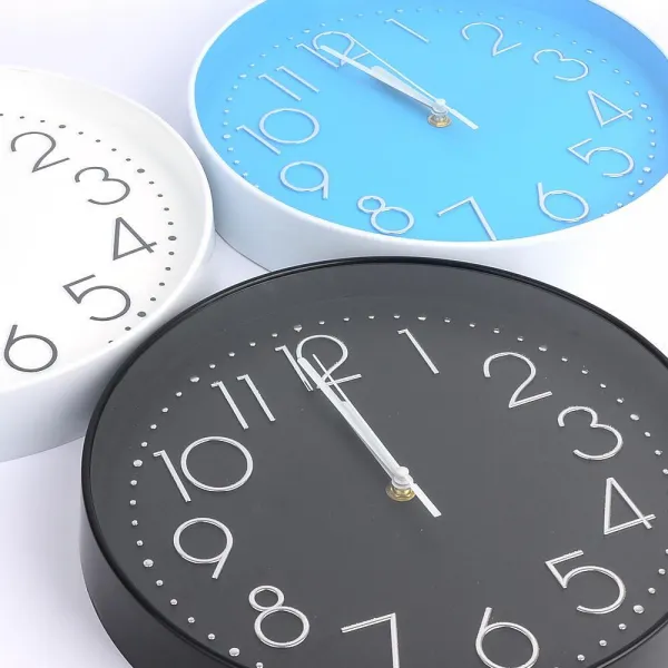 심플 원형 무소음 침실 벽시계 3colors 옛날 클래식 선물 레트로 라운드 검정