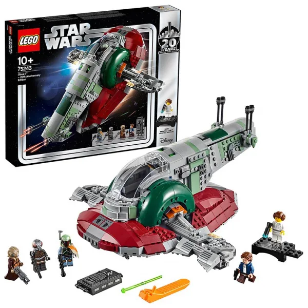 레 고 Lego 스타워즈 시리즈 모 닝 플 라 잉 나무 장난감 6 14 세 2019 New 20 주년 기념 세트: 포상 금 사냥꾼 우주선 75243