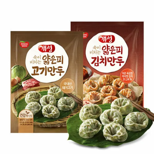 [동원] 개성 얇은피만두 1kg x2봉 고기/김치, 선택:개성얇은피 고기만두1kg x2봉
