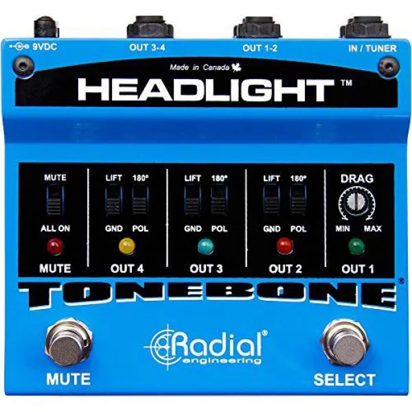 방사형 헤드 라이트 4 출력 기타 앰프 선택기 Radial Engineering Headligh, 상세내용참조