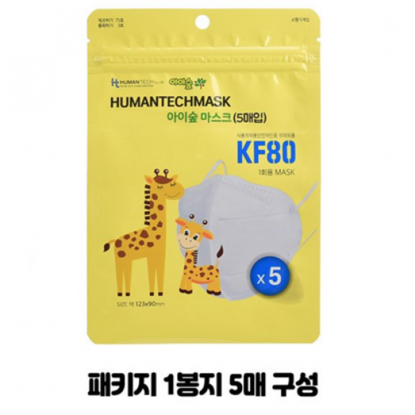 아이숲 아동용 마스크 소형 KF80, 1개, 30매입