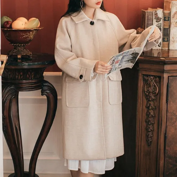 Kirahosi 스페셜 겨울 여성 하프 모직 패션 점퍼 상의 여자 정장 코트 외투 빅사이즈 184 Mw 11 Vik7k1k