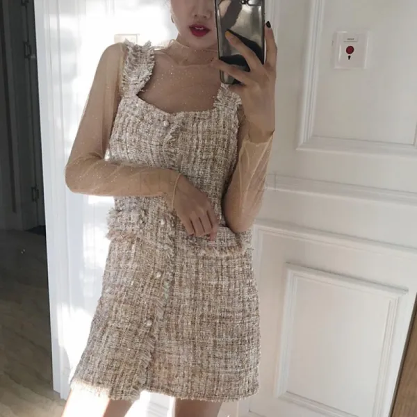 Kirahosi 모던 니트 민소매 원피스 슬림 추동 여성 데일리 코디 85호+덧신증정 Aoqrtb7b