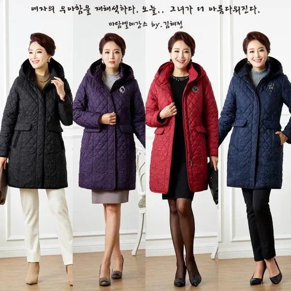 마담엘레강스 [마담엘레강스] 엠브로 자수퀼팅 에코퍼코트