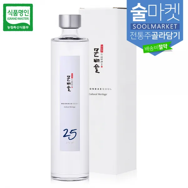 술마켓 200여종 유명 전통주 내맘대로 골라 담기 합배송, 1병, 문배술 25도 375ml 식품명인 증류주