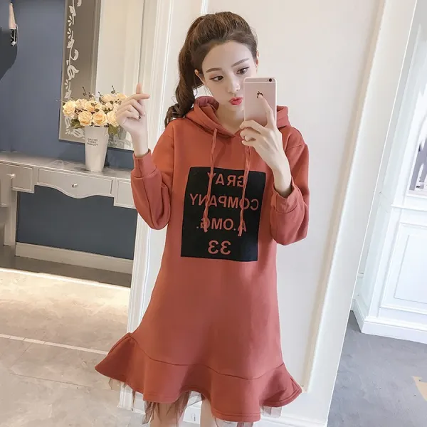 엘림패션 여성 겨울 후드 원피스