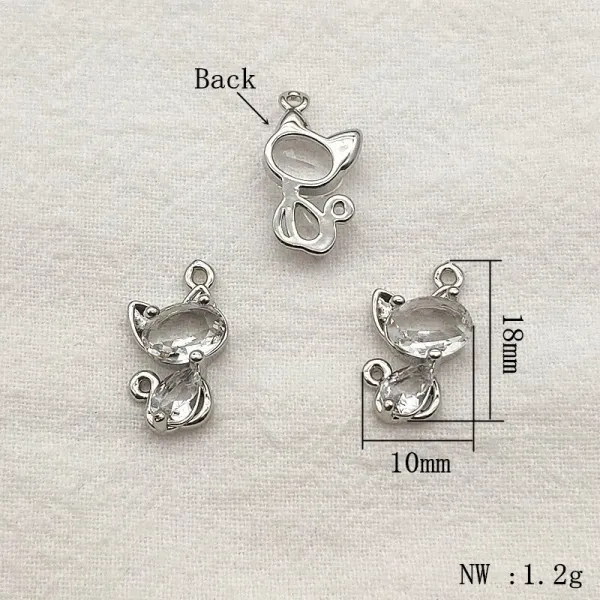 50pcs 큐빅 지 르 코니 아 펜 던 트 수 제 목걸이 귀걸이에 대 한 구리 고양이 매력 DIY 부품 보석 결과 및 구성 요소
