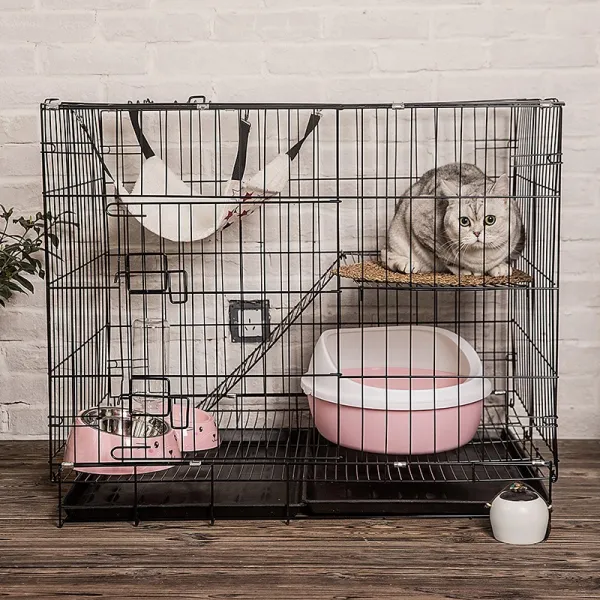 와이유 케이지 3층 고양이 우리 초대자유공간 별장 가정집 사분방 설치, 화이트+58*41*50cm적용(1-3근고양이)