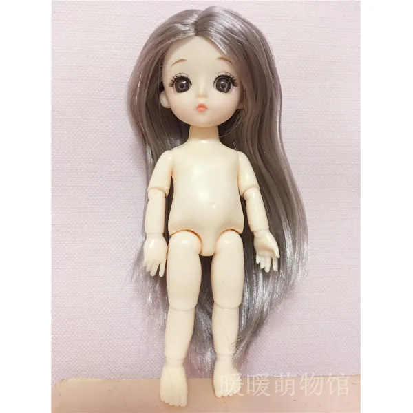 8부 BJD 몽리 3D 진짜 눈 라이크 맹아 풀 가죽 관절 체소꿉놀이 공주, 할머자그레이배포누드하이대략16cm~다섯개를사다