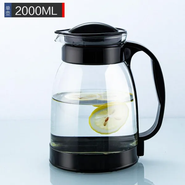 활동 표적 곧장 돌진함 19L 가정용 유리 빅 냉수물병 춥다 냉수컵, 블랙 2000ml