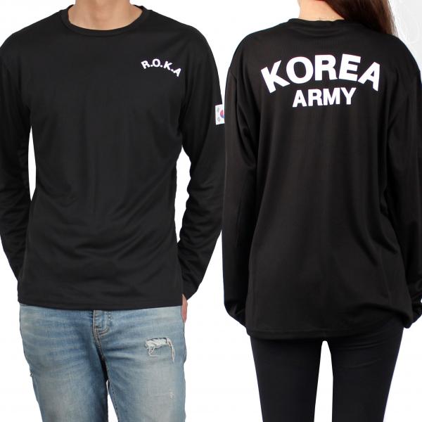후아미 코리아아미 Roka 검정 긴팔티 로카티 군인티셔츠 군용티셔츠 긴팔 티셔츠