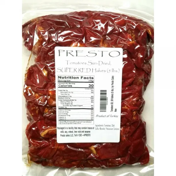 Presto Sales 토마토 어도비 SUPER RED 반감 (5lb) LLC, 선택, 상세설명참조