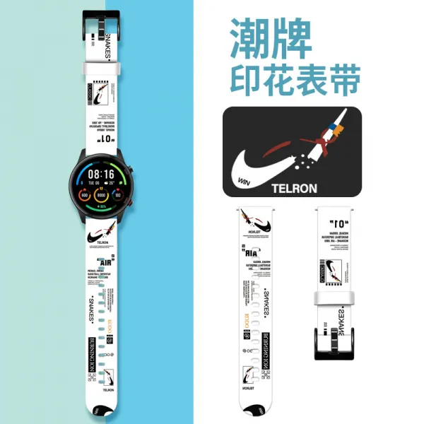 웨어러블디바이스액세서리 샤오미 Color운동버전 밴드 개성적인 스타일리쉬 Amazfit Gtr47mm스마트와치 Amazfit1/2/2s/3대 22mm통용 실리콘 대체 C01 샤오미 Color손목시계 22mm T16 프린팅 객관적인