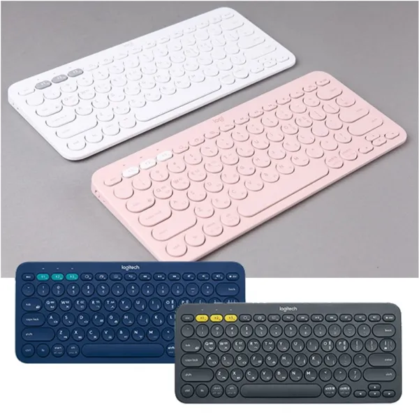 logitech 소형 블루투스자판기 279x124mm 옛날타자기 최대3대, 블루, logitech