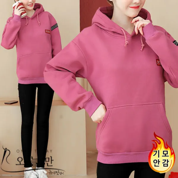오늘만 국내배송 퍼플엑스 패치 여성 후드티 기모안감 기모후드티 겨울후드티 캐주얼룩 캐주얼후드 루즈핏 박시핏 오버핏 후드티셔츠 빅사이즈여성