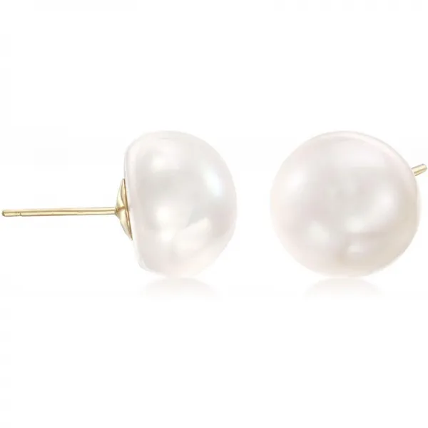 Ross Simons 14 15mm 경작 된 진주 스터드 귀고리 스털링 실버 