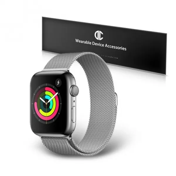 디씨네트워크 애플워치3/4/5/6/7/ SE 밀레니즈 루프 밴드(38/40/41mm 호환 가능), 실버, 1개