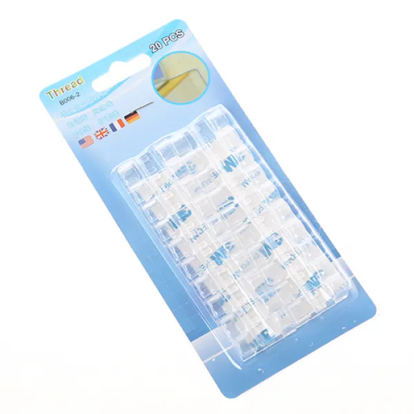 툴영 고정기 2개입 그테이블 전선고정 망선 고정선 도량 실링 머신 가정용 접착 캐이블선정리 클램프 선로 고정 단추 투명