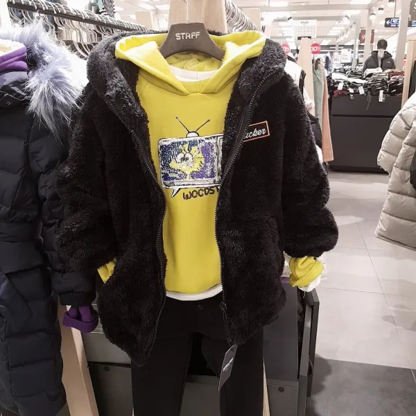 스탭키즈 논현점 19년 겨울 보아 털 후드 집업 120~160 아이템 남아 여아 플리스 후리스