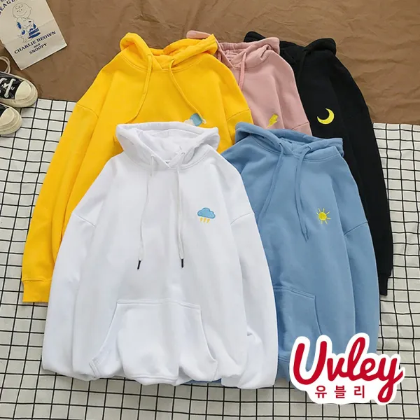 유블리 남성 포인트 해외직수입 컬러 배색 심플 후드티셔츠 오버핏 데일리룩 스트릿패션 달포 후드티