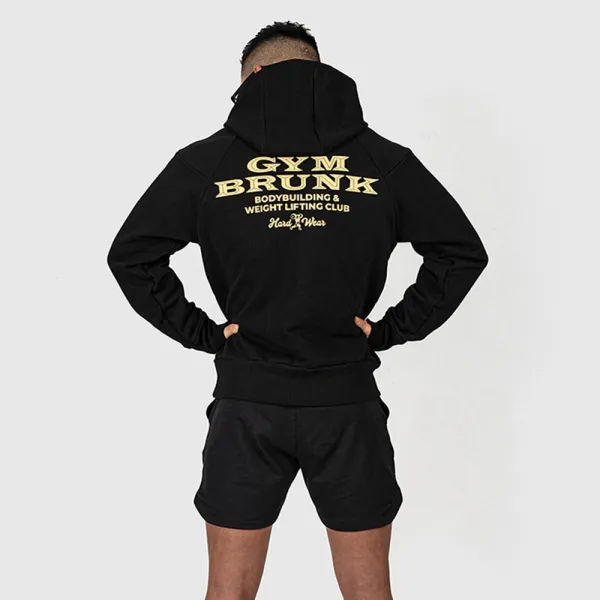 브렁크 짐 후드 티셔츠 블랙 짐웨어 웨이트 트레이닝 긴팔 웜업 BRUNK