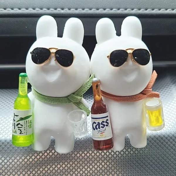 힐링센트 술 취한 토끼 차량용방향제 세트 레몬라벤더향