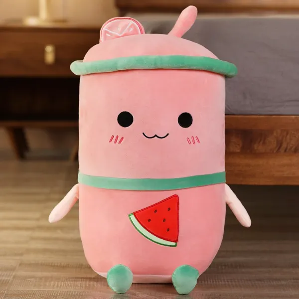 짹짹스앤컴퍼니 독창적 밀크잔 엽기적 맹물 마카롱 핑크 허그 쿠션 생일 선물 큐트 여학생, 65 센치, 수박