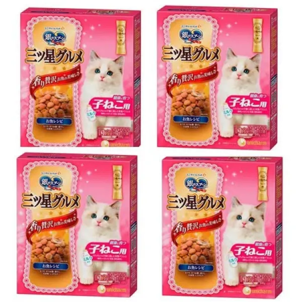 [4 박스 세트] 실버 스푼 별세 음식 건강에 育つ子 고양이 용 (이유식 12 개월) 생선 요리법 240g × 4 박, 상세 설명 참조0, 상세 설명 참조0