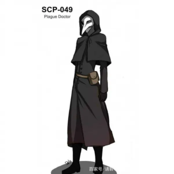 인테리영 역병 SCP049새부리 돌림병 블랙 짧은 타입 모자 숄 풀 긴적삼 의료용 가방