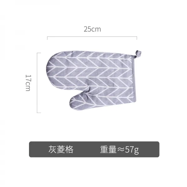 가정용 전자레인지 오븐 전용 단열 방열 장갑 두툼함 고온 내열 베이킹 주방 냄비 조리 여, 그레이 퀼팅