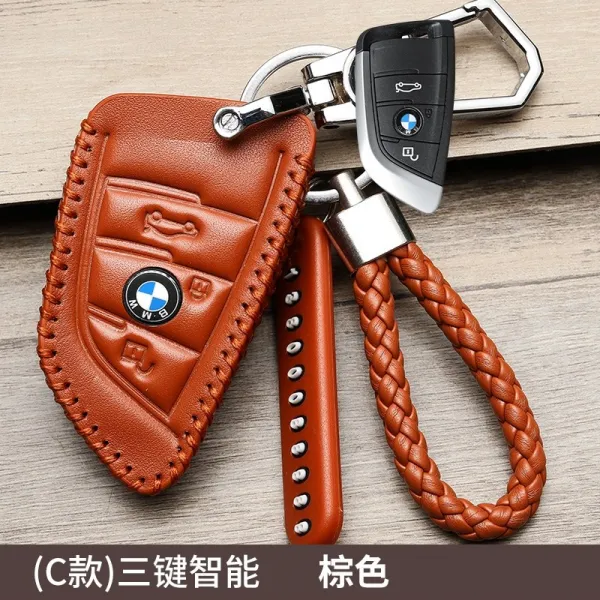 플라워윙 키케이스 키갑 스마트 가죽 키홀더 적용 12 타입 3계 GT1계7노쇠함 5계X3, BMW C타입 갈색