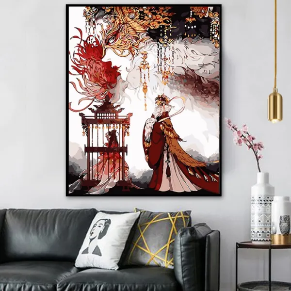 Diy 명화그리기 피포페인팅 꽃 연회 소녀 I + Set + 50 65