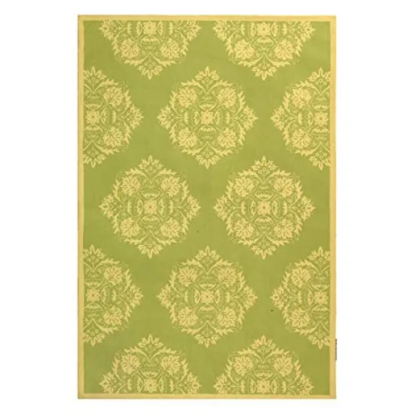과도기 첼시 양모 더미 영역 깔개 녹색 베이지 6 'x 9'중간 직사각형 (6 x 9 Green Beigemedium Rectangle)