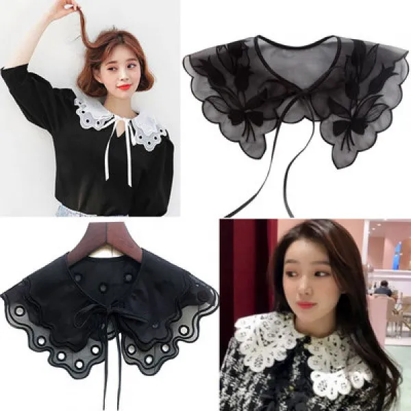 Deliken 넥 카라 레이스 추동 네크라인 앤티크 크루