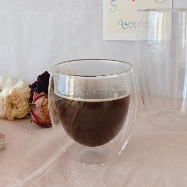 모어컬러풀 이중 내열유리잔 홈카페 뚱뚱이컵, 1개, 250ml