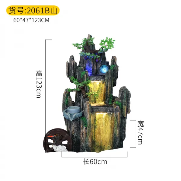 정원데코 대형 실내 베란다 장식용산 분수 물이흐르는풍경 조경 별장 화원 정원 양어장 장식 장식품, T02-2061B단산 60*47*123cm길고넓음 높이