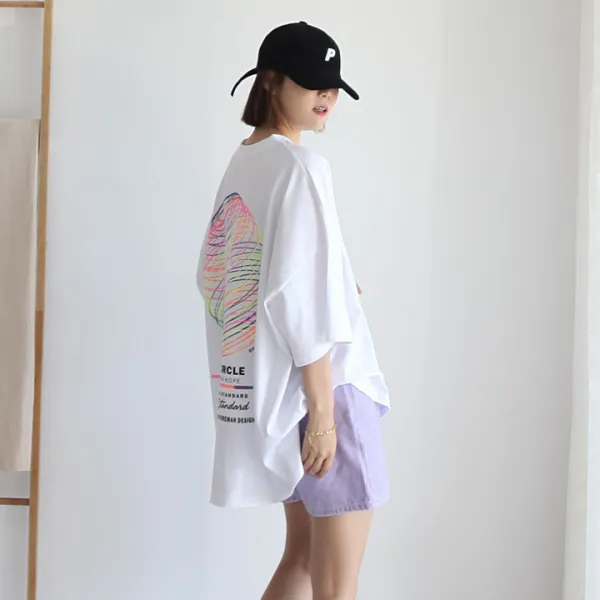 애플망고샵 플래닛 롱박스티셔츠 간절기 빅사이즈 반팔 라운드 루즈핏 캐주얼