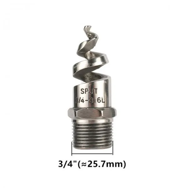 3/8 "1/2" 3/4 "1/4" 1 "수나사 풀 콘 나선형 제트 노즐 스테인레스 스틸 급수 안개 스프링클러 정원 잔디 관개 도구 3i4 Inch