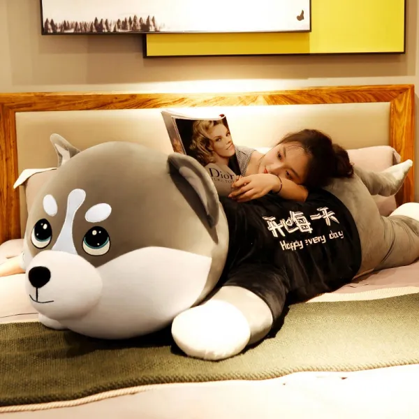 허스키 인형 헝겊 인형 귀여운 봉제 곰 소녀 인형 침대 수면 베개 발렌타인 데이 선물, A, 1.7m [박스형]cm