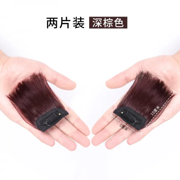 가발 패치 무흔 히든 퐁퐁 기일편 자연 머리망 핫 나염 두 귀밑머리 길이 땋아, 1, 미니 1카드 다크브라운 10CM룩