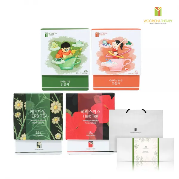 우리차테라피 거래처선물세트 맑음차+고운차+히비스커스+캐모마일 단품 단품