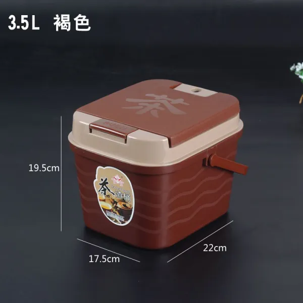 물통 따개 찻잔 담근 차통 찌꺼기 통 배출 차 새는 다도 대나무로 만든 몇 폐차, 트럼펫 브라운레드 35L외짝 통있음