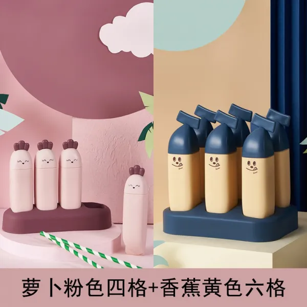 주식회사 주 아이스크림 개 손수 만들다 봉빙 의 가정용 제빙격 얼음 덩어리 상자, 무 4핑크 바나나 6엘로
