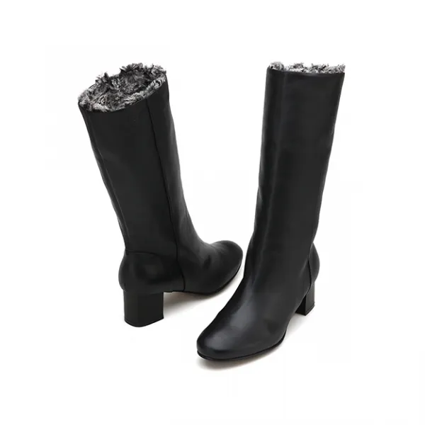 제니아 New 발편한 5cm 여성 양가죽 베이직 하프 부츠@@무료3종셋트 카렌다 슈케어 구두헤라@@