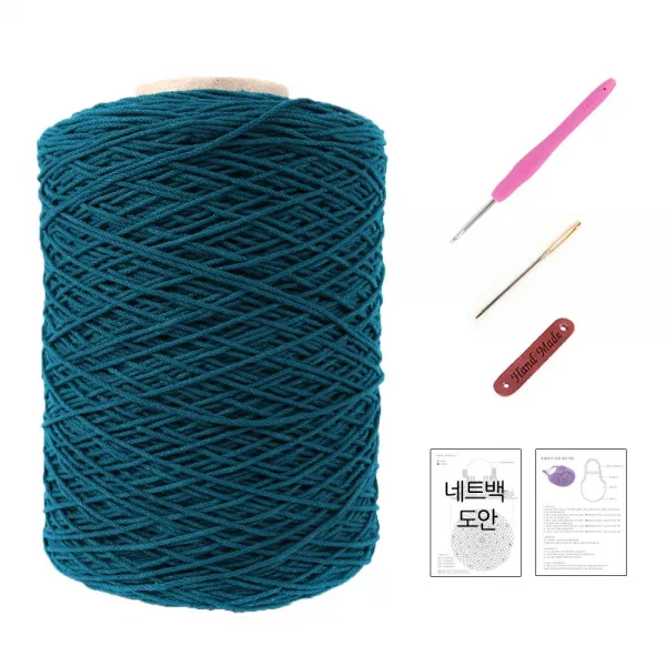 마마니트 동방면사 네트가방 Diy 세트 323 블루그린 1세트