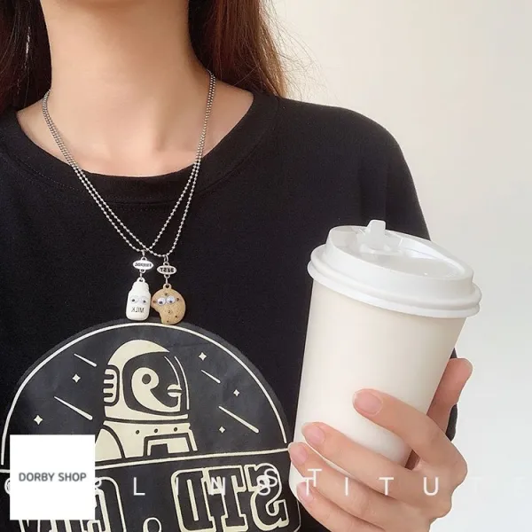 안녕 얘는 쿠키 나는 밀크라고해 우린 베스트프렌드야 우정 목걸이 도비샵 600755709279